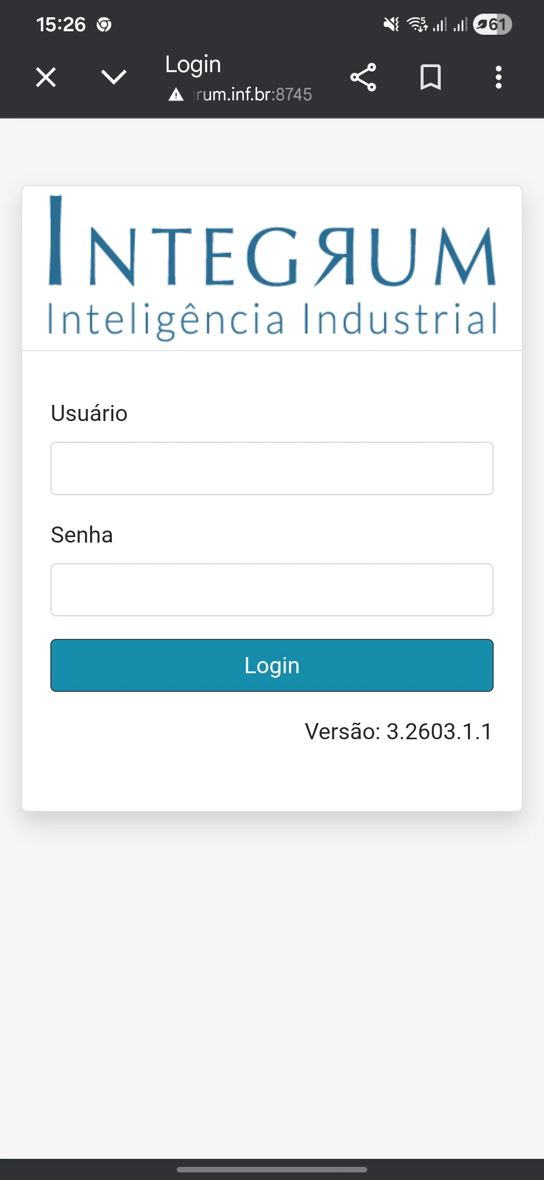 Interface Portal Mobile Integrum